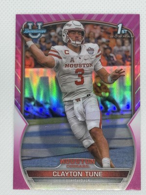 2022 Bowman University Chrome #98 Clayton Tune Pink Refractor