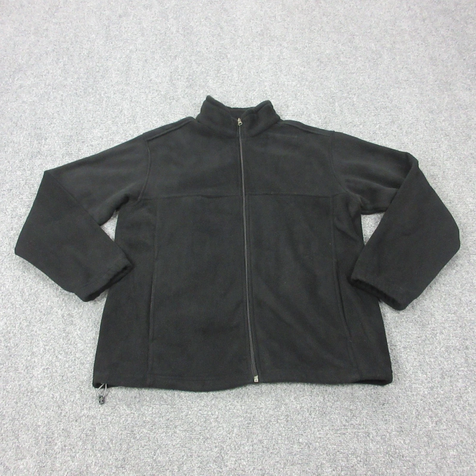 Reel Legends Fleece Jacket Mens Medium Black Full Zip Stand Collar Outdoor Warm