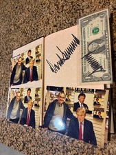 Product Image: Donald Trump Signed Art of the Comeback Book & $1 Bill w/ Photo & Event Clipping