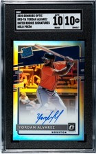 2020 Donruss Optic Yordan Alvarez HOLO SILVER PRIZM SGC 10 w/10 AUTO RC