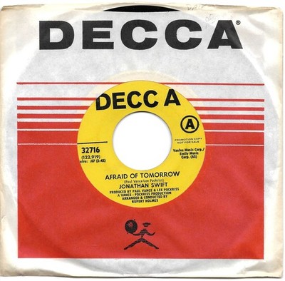 Jonathan Swift: ''Afraid Of Tomorrow'' / ''All The Young Women'' - VG+ rare '70 DJ!