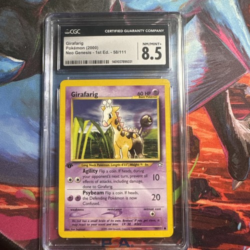 Girafarig (1st Edition) graded PSA 8.5 for sale on eBay