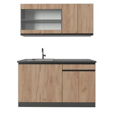 Singleküche Vicco R-Line 140 cm , AP Anthrazit