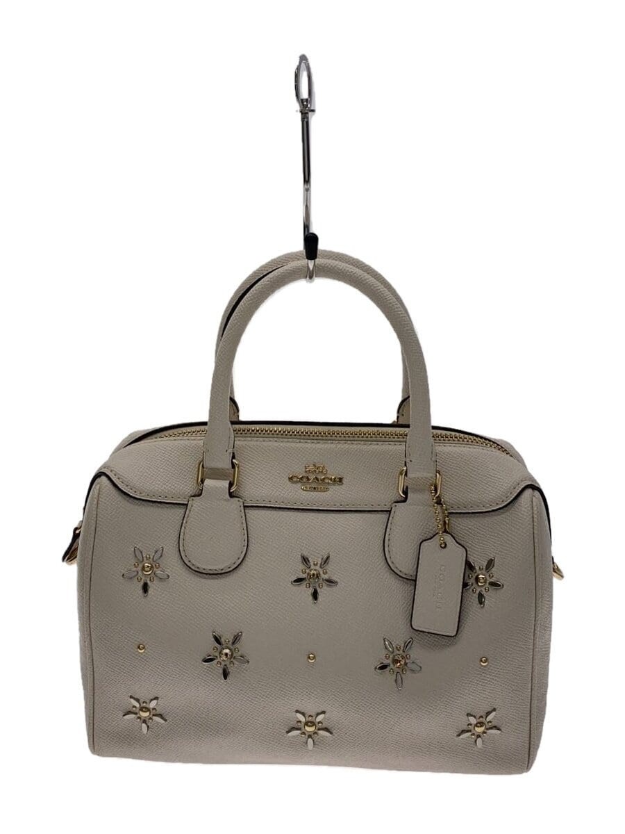 COACH Leather 2WAY Handbag F73172 in White