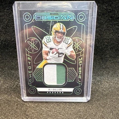 2022 Panini Obsidian Atomic Material AJ Dillon Packers Green /50 AM-AJD
