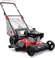 Powersmart Lawn Mower Gas Powered, 21-Inch 144Cc Engine 3-In-1 Walk-Behind Push 