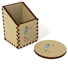 'Golf Player' Desk Tidy / Pencil Holder (DT00111086)