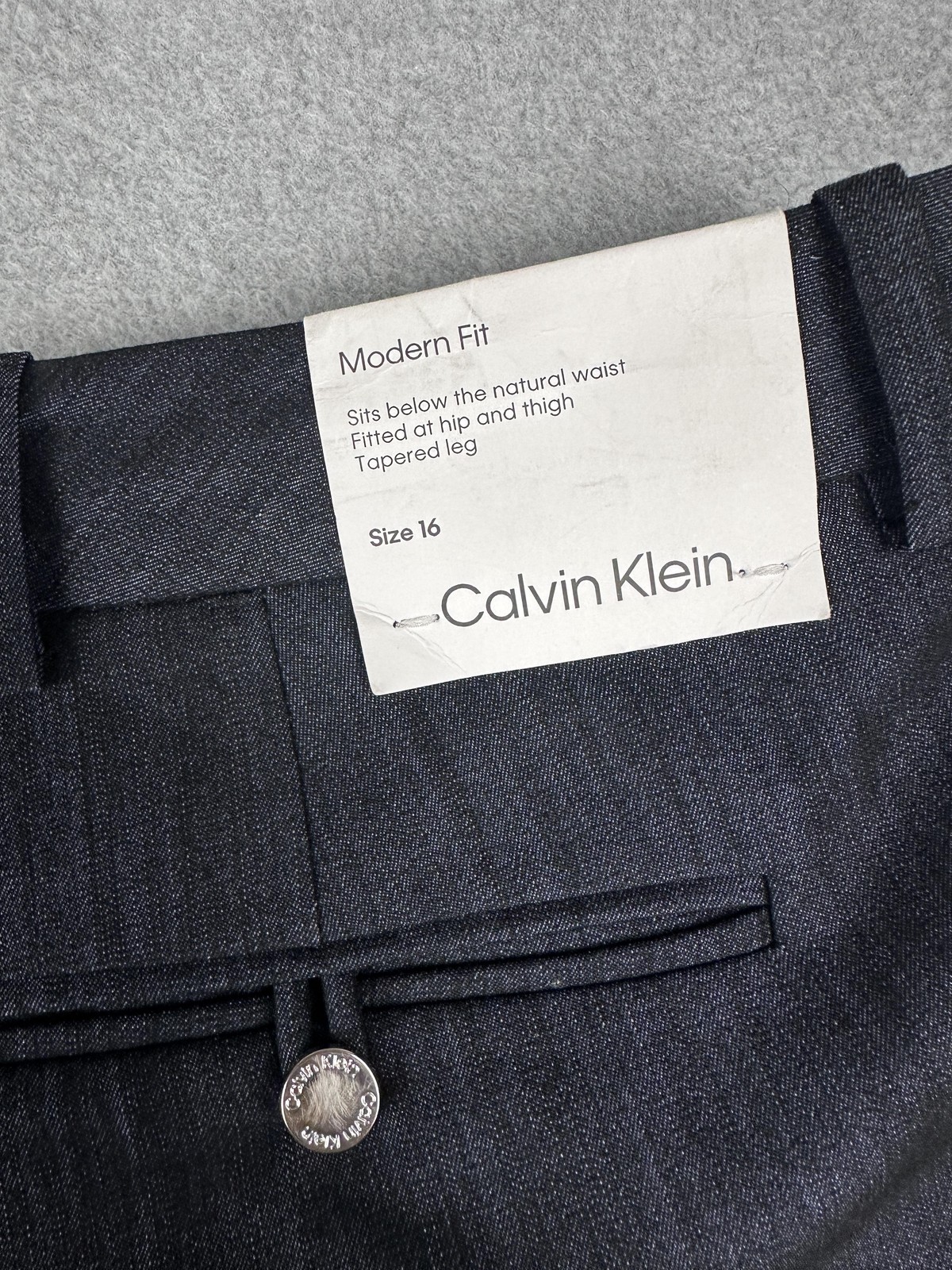 Calvin Klein Dress Pants Women 16 Gray Modern Wide Leg Taper Stretch Work Career thumbnail 10
