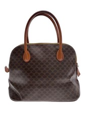 CELINE Macadam Pattern Handbag Leather BRW M94 From Japan