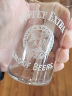 Pre Pro Prohibition Buffet Extra King of Beer Etched Glass Belleville illinois