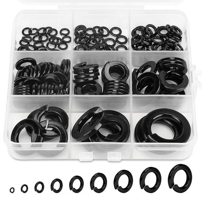 158Pcs Spring Lock Washer Assortment Kit, 6# 8# 10# 1/4'' 5/16'' 3/8'' 7/16'' 1/2''