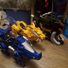 POWER RANGERS YELLOW blue black SABERTOOTH BATTLE ZORD MEGAZORD SWORD BANDAI TOY