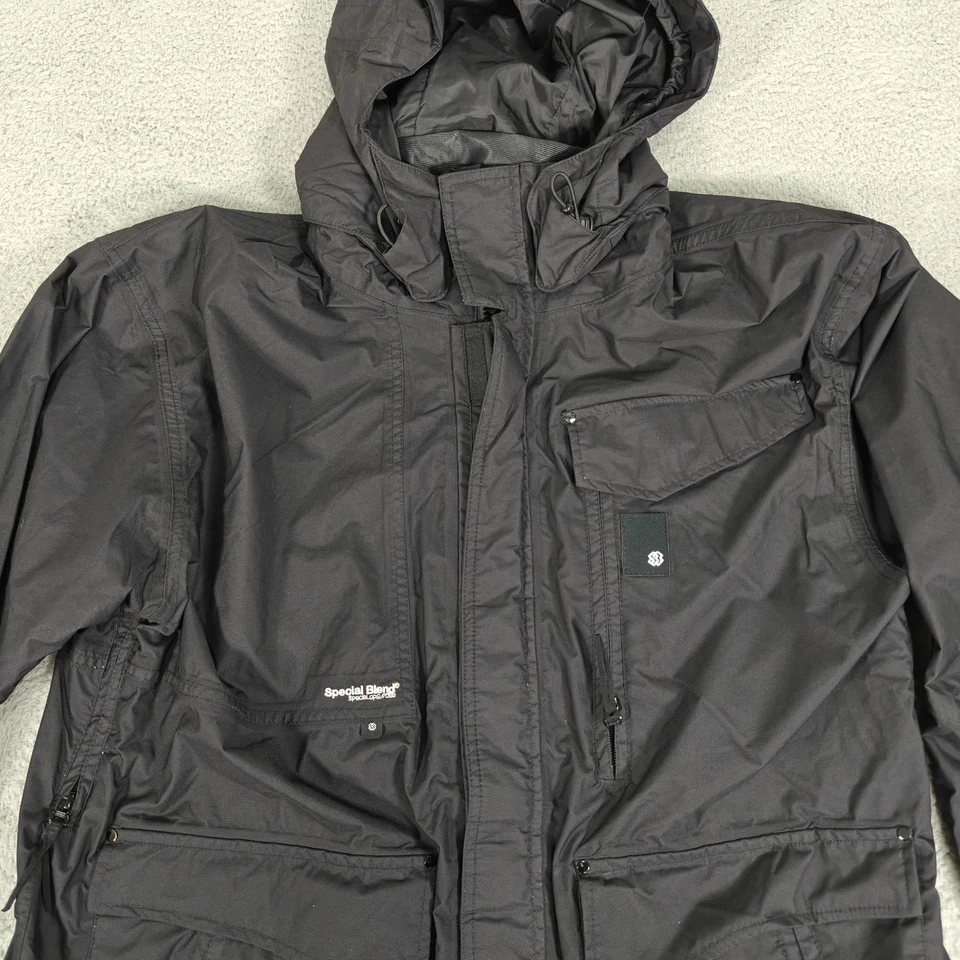 Chaqueta de mezcla especial para hombre grande 15K impermeable con capucha abrigo de snowboard bolsillos Foto 3 de 4