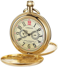 Steampunk Copper Pocket Watch - Hand Wind Mechanical with Chain Box