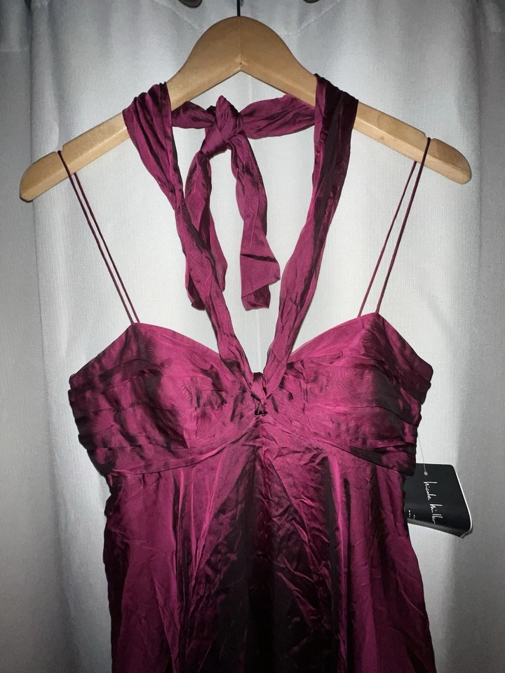 Vestido Nicole Miller Y2K Vintage Pinot Seda - Talla 6 - Nuevo con Etiquetas $660 Foto 2 de 4