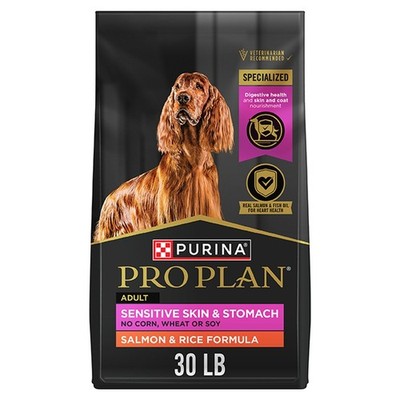 Purina Pro Plan Adult Sensitive Skin & Stomach Salmon & Rice Dry Dog Food,40lb
