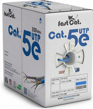 Cat5e Ethernet Cable - 24 AWG, CMR, Solid Bare Copper - 856ft - Blue