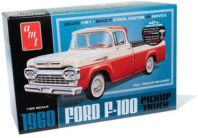AMT 1960 Ford F-100 Pickup w/Trailer 1/25 Scale Model Kit [New Toy]