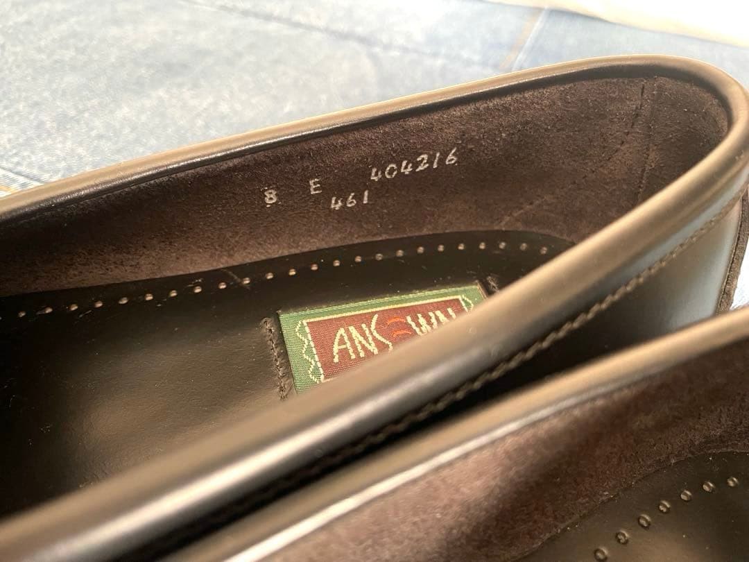 ANSEWN Vintage Made in USA Loafers Black 26cm New Unused Leather Shoes image 2