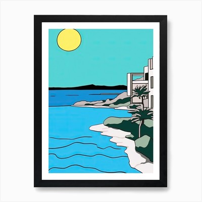 Minimal Design Style Of Canc  n, Mex Gerahmtes Wandbild Poster Leinwanddruck Bild