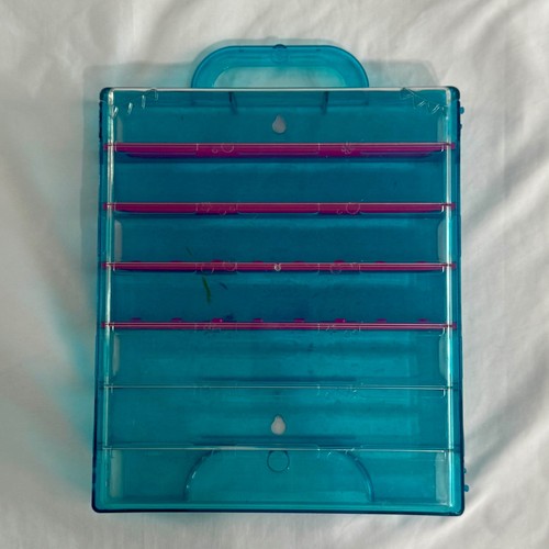 Shopkins Collector Case Blue & Pink Translucent Toy Figure Display Storage Box