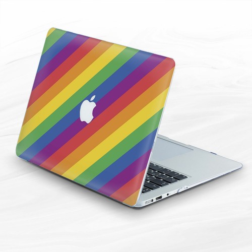 Funda rígida LGBT arco iris coloridas rayas diagonales para Macbook Air 13 Pro 16 13 15 - Imagen 3 de 4