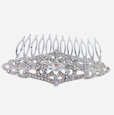 USA Hair Comb Austrian Rhinestone Crystal Hairpin Bridal Wedding Silver Clear C2