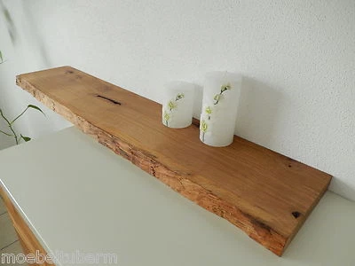 Wandboard Eiche Wild Massiv Holz Board Regal Steckboard Regalbrett Baumkante !!! - Bild 1 von 4