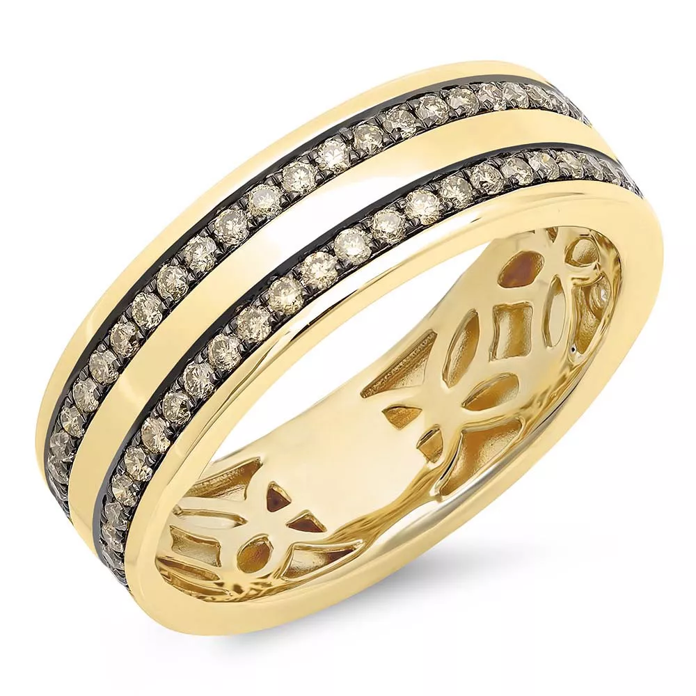 Mens champagne diamond ring deals