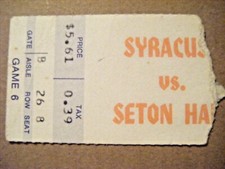 SYRACUSE SETON HALL LAST YEAR MANLEY FIELD HOUSE 1/05/80 basketball ticket stub