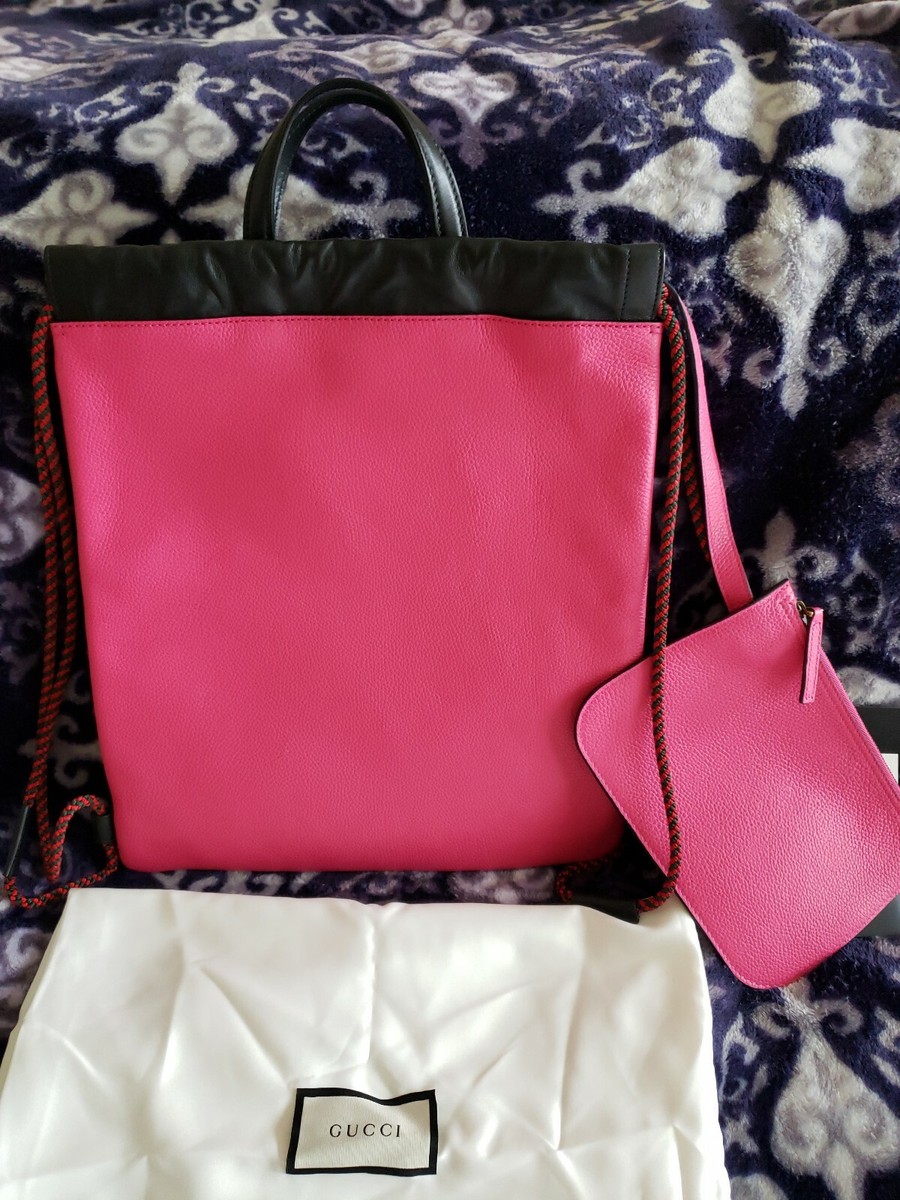 Gucci Backpack Calfskin Dark Pink Limited Edition Gucci Calfskin Bamboo Backpack Glossy Pink 1765001  main image 4