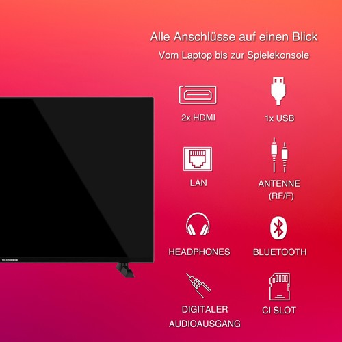 TELEFUNKEN 40 Zoll Fernseher Smart TV Full HD HDR Triple-Tuner 6 Monate HD+ - Bild 4 von 8