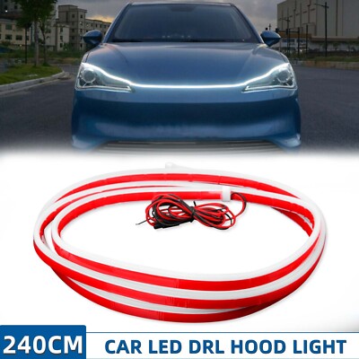 LED Hood Light Strip, 79Inch Flexible Car Hood Light Waterproof Dynamic