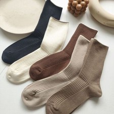 Japanese Style Cotton Socks - Casual Mid-Tube Sock Women Fashion Footwear 5pairs