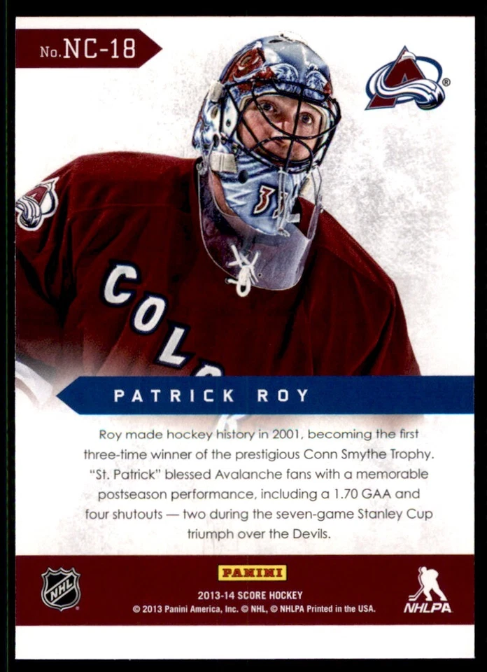 2013-14 SCORE NETCAM PATRICK ROY COLORADO AVALANCHE #NC-18 - Image 2 of 2