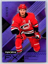 2021 UD Synergy Sebastian Aho #FX-SA Synergy FX Purple /275 Carolina Hurricanes