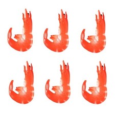 6 Pcs Simulated Red Shrimp Artificial Lifelike Cooked Shrimp Fake Cooked Shri...