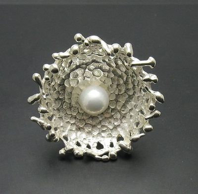 Genuine Sterling Silver Ring With Pearl Solid Hallmarked 925 Handmade