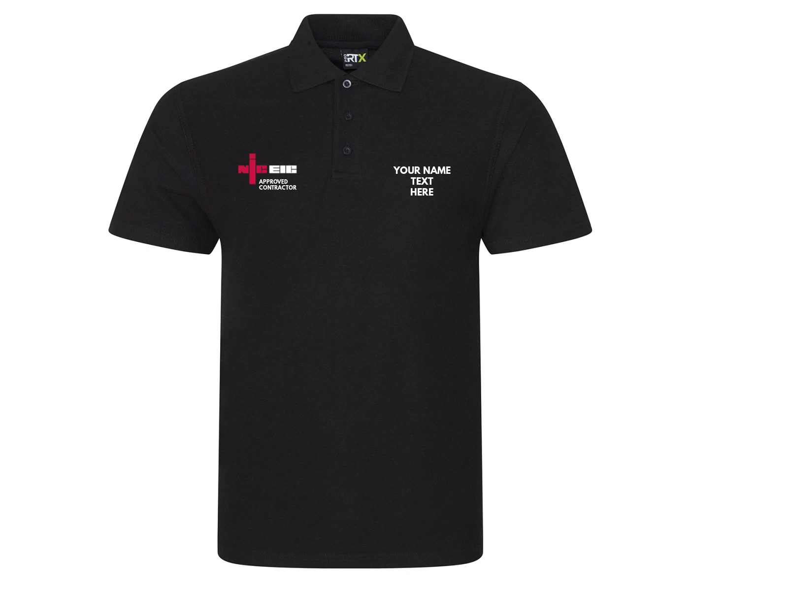 NIC Polo shirt Electrician embroidered NIC approved logo personalised company