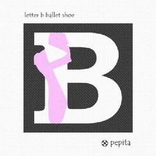 Letter B Ballet Shoe Needlepoint Kit or Canvas