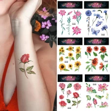 Flower Tattoo Sticker Waterproof Fake Tattoo Body Art Sweet Long Lasting