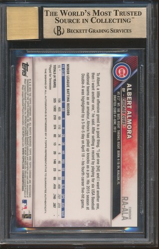 BGS 9.5/10 2016 Topps Chrome ALBERT ALMORA Rookie AUTO Cubs RC (Great Subs) b - Picture 2 of 3