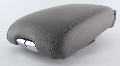 10 - 16 Cadillac SRX Center Console Storage Lid Armrest Titanium Gray Leather - Picture 10 of 12