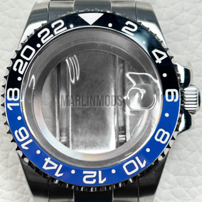 40MM Watch Batman Case Strap 20ATM Mod 24h Bezel Sapphire Fit NH34 NH35 NH36