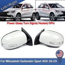 2x Rearview Mirror w/ Turn Light 9 Wire For Mitsubishi Outlander Sport ASX 14-19