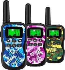 Kids Walkie Talkies 3 Pack 22 Channels 2 Way Radio Toy w/Flashlight  LCD Screen