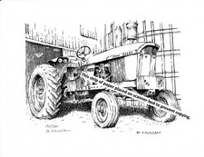 John Deere Model 4020 Farm Tractor ~ Pen & Ink Print