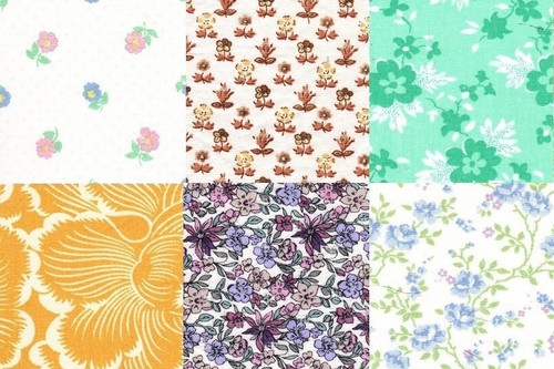 Genuine Vintage 100% Cotton Fabric 40 Floral 4" Charm Squares Collection C Craft - Picture 7 of 8