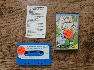 CBM COMMODORE 64 C64 - BC'S QUEST FOR TIRE #BLG11 CIB SOFTWARE PROJECTS