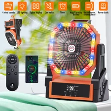40000mAh Camping Fan w/ LED light Rechargeable power bank Oscillating Remote